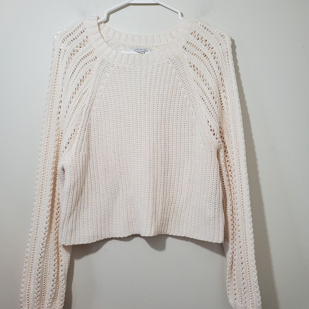 American Eagle Cotton Blend Cropped Sweater